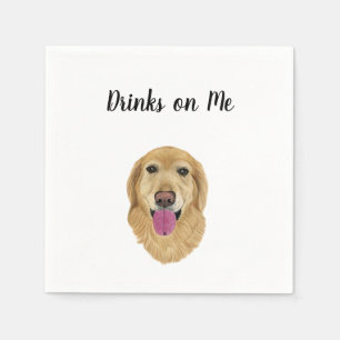 Serviette En Papier Cocktail Golden Retriever