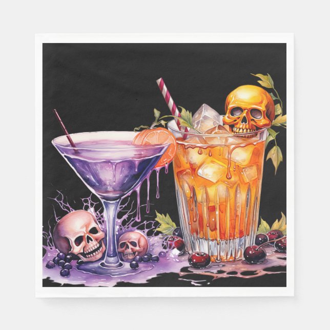 Serviette En Papier Cocktail Halloween (Devant)