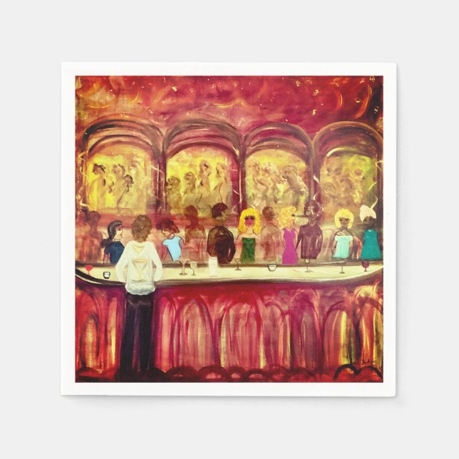 Serviette En Papier Cocktail Happy Hour Napkins (Devant)