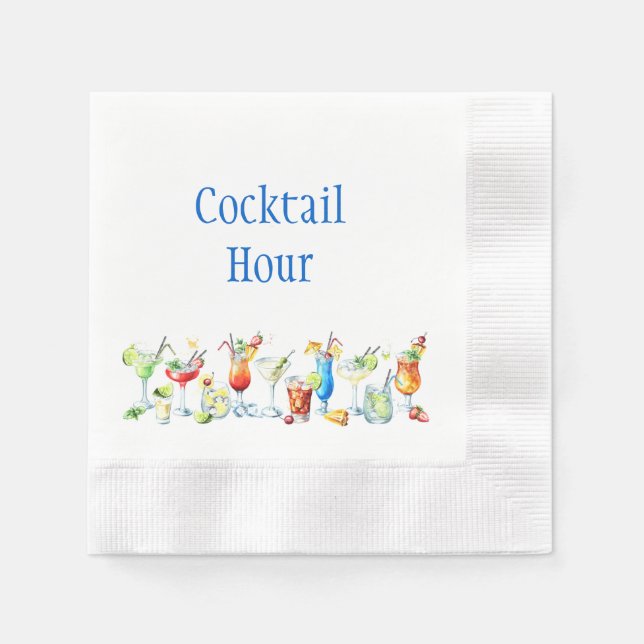 Serviette En Papier Cocktail Hour Cocktail Napkins (Devant)