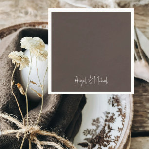 Serviette En Papier Cocktail Mariage Brown foncé