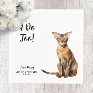 Serviette En Papier Cocktail Mariage de chat