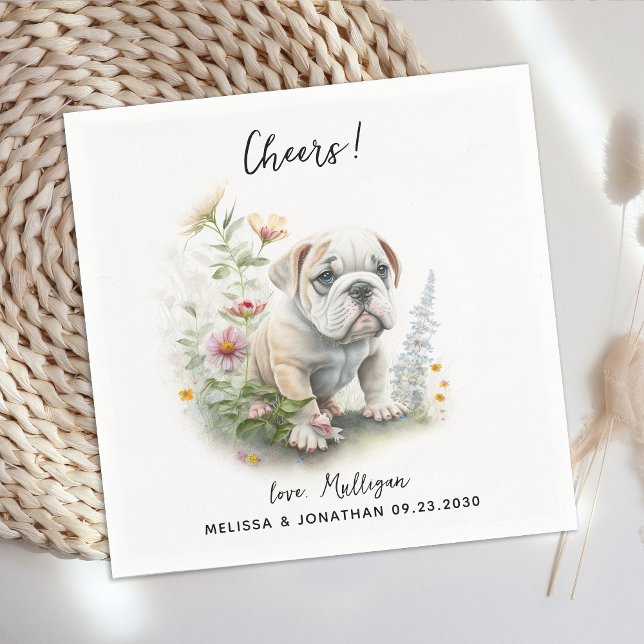 Serviette En Papier Cocktail Mariage de chien (Créateur téléchargé)