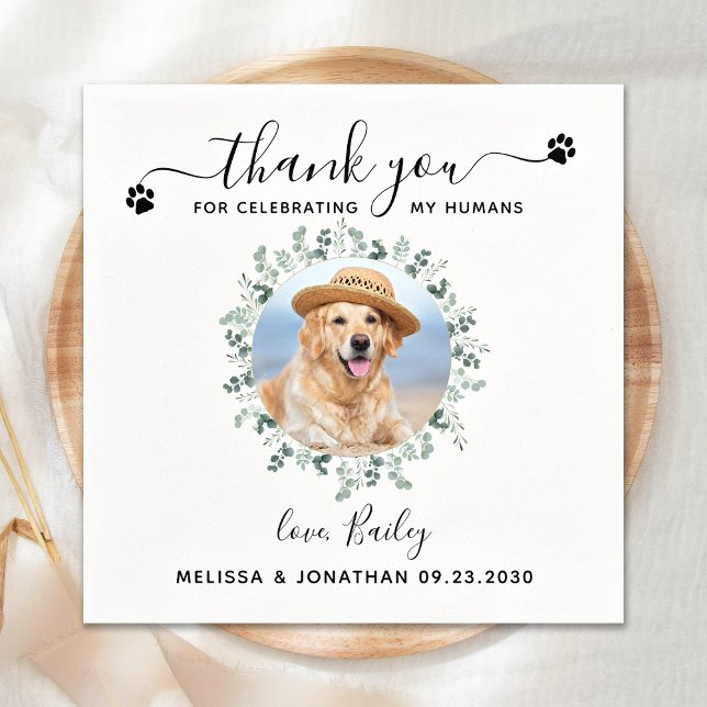 Serviette En Papier Cocktail Mariage de chien (Créateur téléchargé)