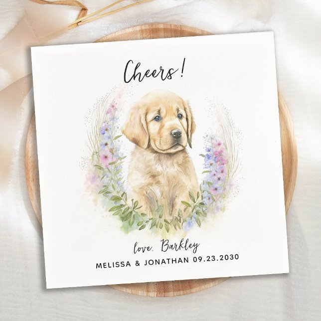 Serviette En Papier Cocktail Mariage de chien (Créateur téléchargé)