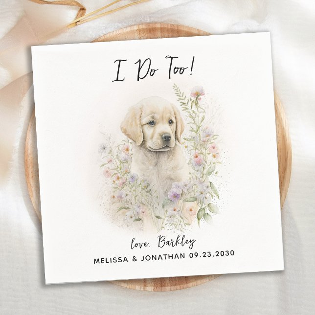 Serviette En Papier Cocktail Mariage de chien (Créateur téléchargé)
