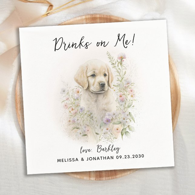 Serviette En Papier Cocktail Mariage de chien (Créateur téléchargé)