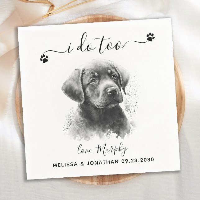 Serviette En Papier Cocktail Mariage de chien (Créateur téléchargé)