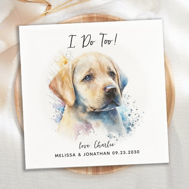 Serviette En Papier Cocktail Mariage de chien (Créateur téléchargé)