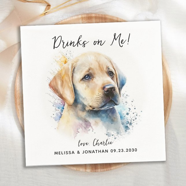 Serviette En Papier Cocktail Mariage de chien (Créateur téléchargé)