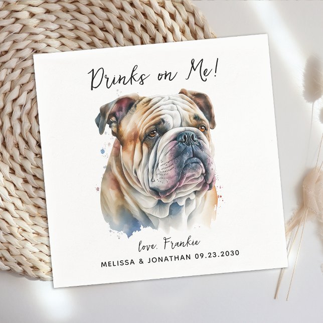 Serviette En Papier Cocktail Mariage de chien (Créateur téléchargé)