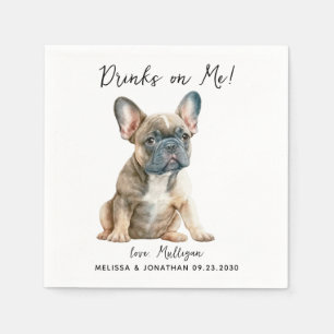 Serviette En Papier Cocktail Mariage de chien