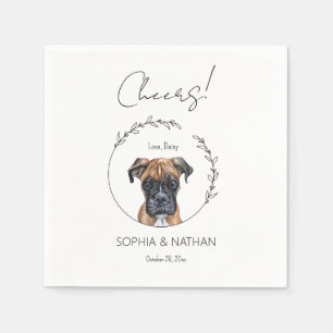 Serviette En Papier Cocktail Mariage de chien de boîte simple