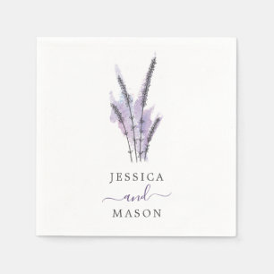 Serviette En Papier Cocktail Mariage de lavande minimale