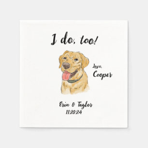 Serviette En Papier Cocktail Mariage Jaune Labrador Napkin