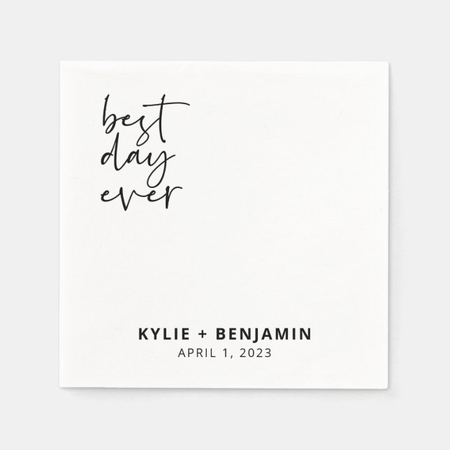 Serviette En Papier Cocktail mariage Napkin (Devant)