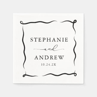 Serviette En Papier Cocktail Mariage personnalisé moderne serviettes