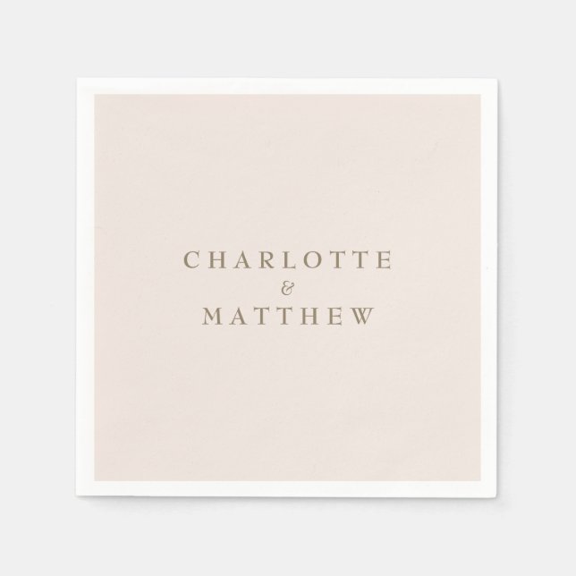 Serviette En Papier Cocktail Mariage pour mariée délavée (Devant)