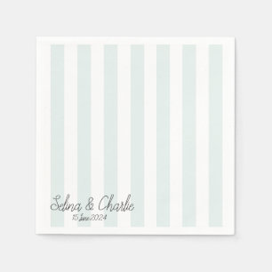 Serviette En Papier Cocktail Mariage rayé Napkin