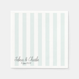 Serviette En Papier Cocktail Mariage rayé Napkin