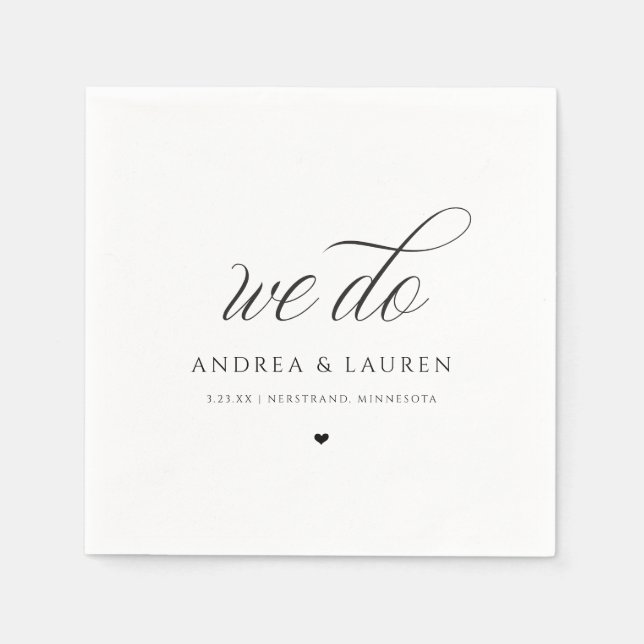 Serviette En Papier Cocktail mariage serviettes simple luxe élégant (Devant)
