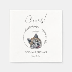 Serviette En Papier Cocktail Mariage simple Akita Dog