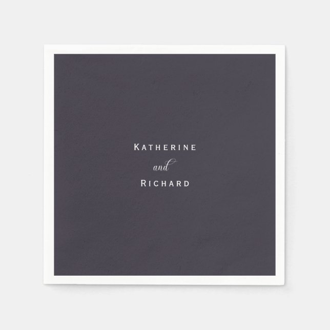 Serviette En Papier Cocktail Mariage simple et moderne (Devant)