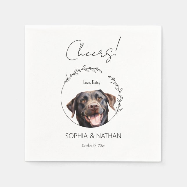Serviette En Papier Cocktail Mariage simple Labrador Retriever Dog (Devant)