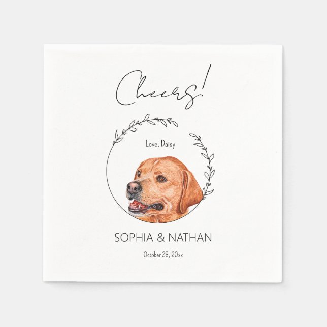 Serviette En Papier Cocktail Mariage simple Labrador Retriever Dog (Devant)