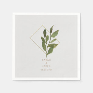 Serviette En Papier Cocktail Mariage tout simplement élégant Foliage G