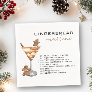 Serviette En Papier Cocktail Martini de Noël Recette pain d'épices