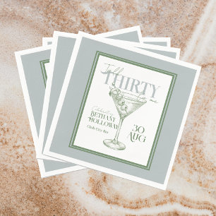 Serviette En Papier Cocktail Martini Parle Moi de Tes Trente Ans 30ème