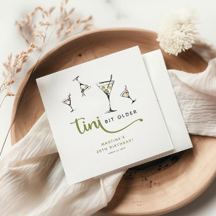 Serviette En Papier Cocktail Martini 'Un peu plus vieux' Anniversaire