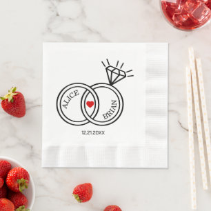 Serviette En Papier Cocktail mignon pour une réception de mariage
