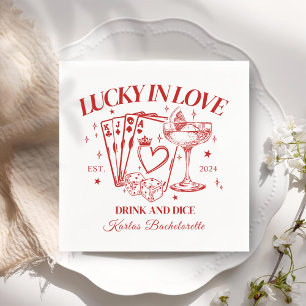 Serviette En Papier Cocktail moderne rétro Red Bachelorette Party
