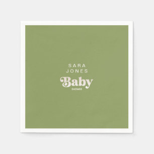 Serviette En Papier Cocktail Moss Green Baby shower