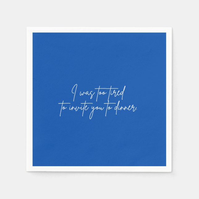 Serviette En Papier Cocktail napkin drôle de script bleu (Devant)