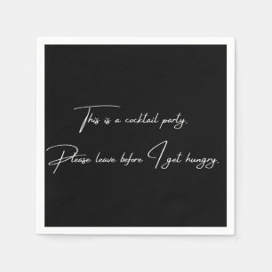 Serviette En Papier Cocktail napkin drôle fête noire