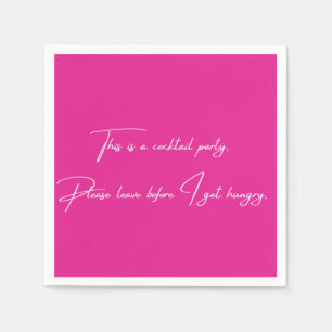 Serviette En Papier Cocktail napkin drôle fête rose