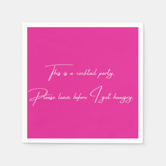 Serviette En Papier Cocktail napkin drôle fête rose