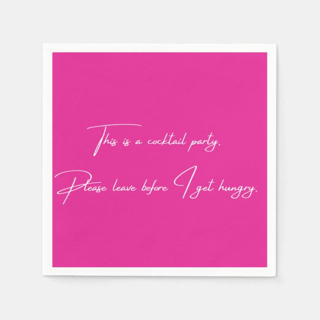 Serviette En Papier Cocktail napkin drôle fête rose (Devant)