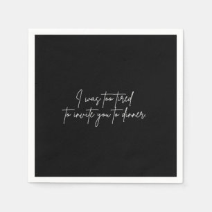 Serviette En Papier Cocktail napkin drôle noir script de soirée