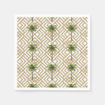 Cocktail Napkin Gold avec palmiers