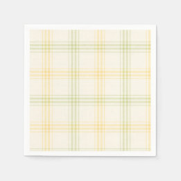 Serviette En Papier Cocktail Napkin | Lime & Lemon Plaid | Gin & Tonic
