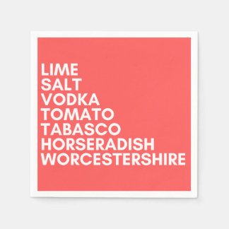 Serviette En Papier Cocktail napkin sang marie drôle fête rouge