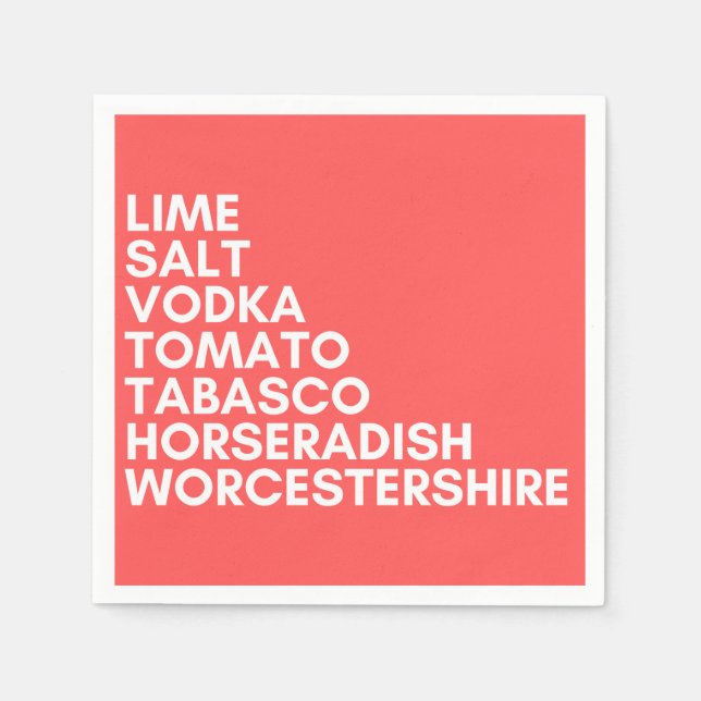 Serviette En Papier Cocktail napkin sang marie drôle fête rouge (Devant)