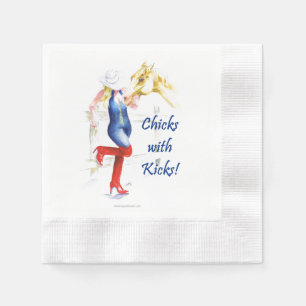 Serviette En Papier Cocktail Napkin-Sassy Cowgirl - Chicks with Kicks
