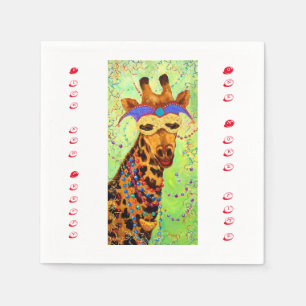 Serviette En Papier Cocktail Napktail de Girafe riche et joli