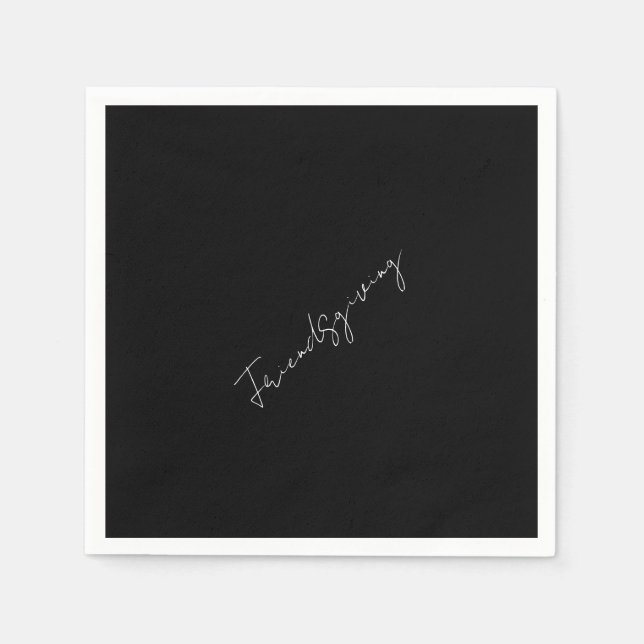 Serviette En Papier Cocktail noir convivial (Devant)