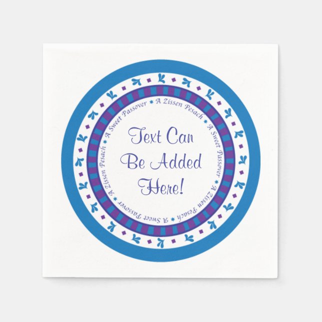 Serviette En Papier Cocktail Pâque Napkins Motif violet/bleu étoile (Devant)